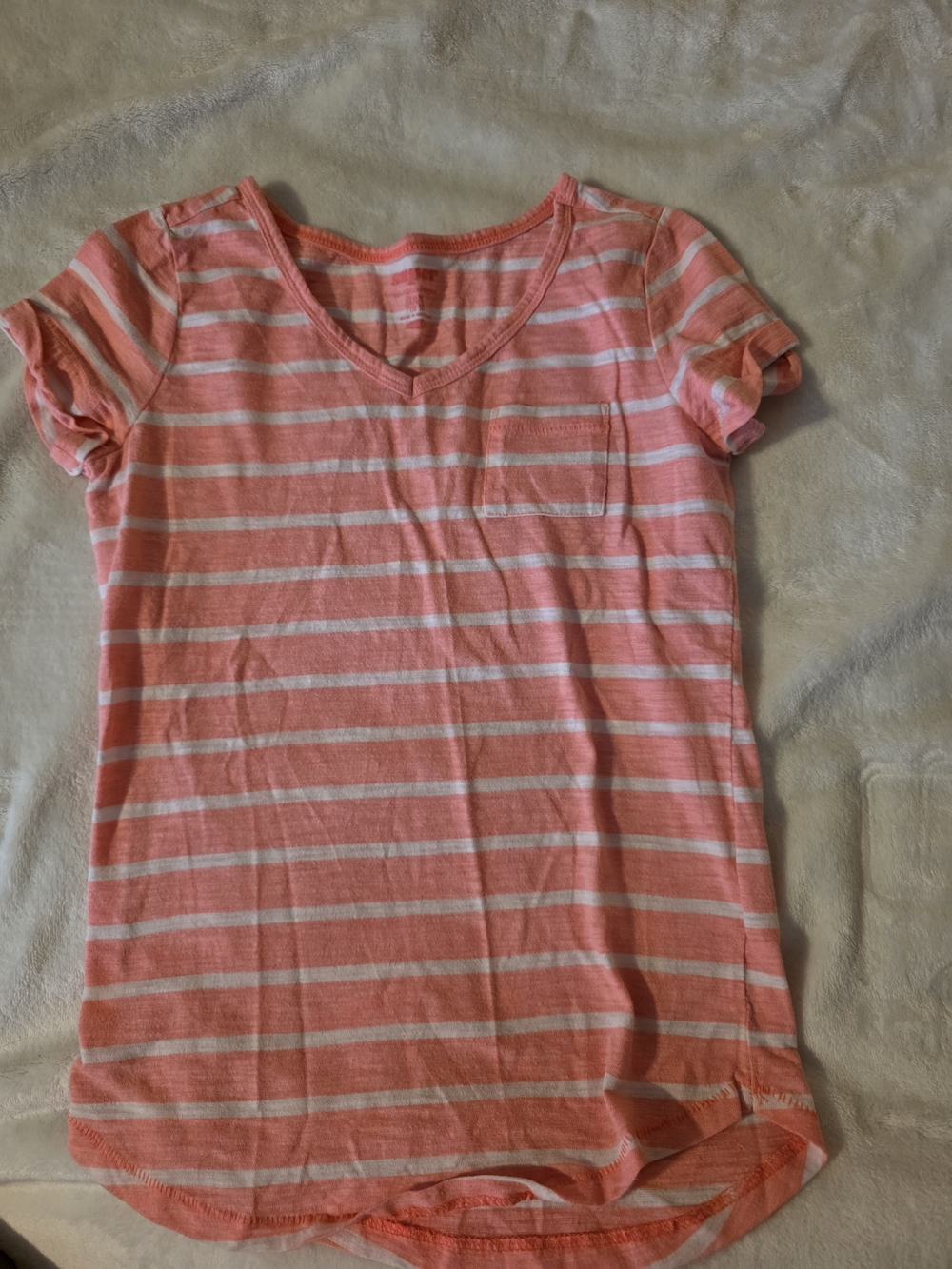 Old Navy Pink and White Striped Short Sleeve Tee